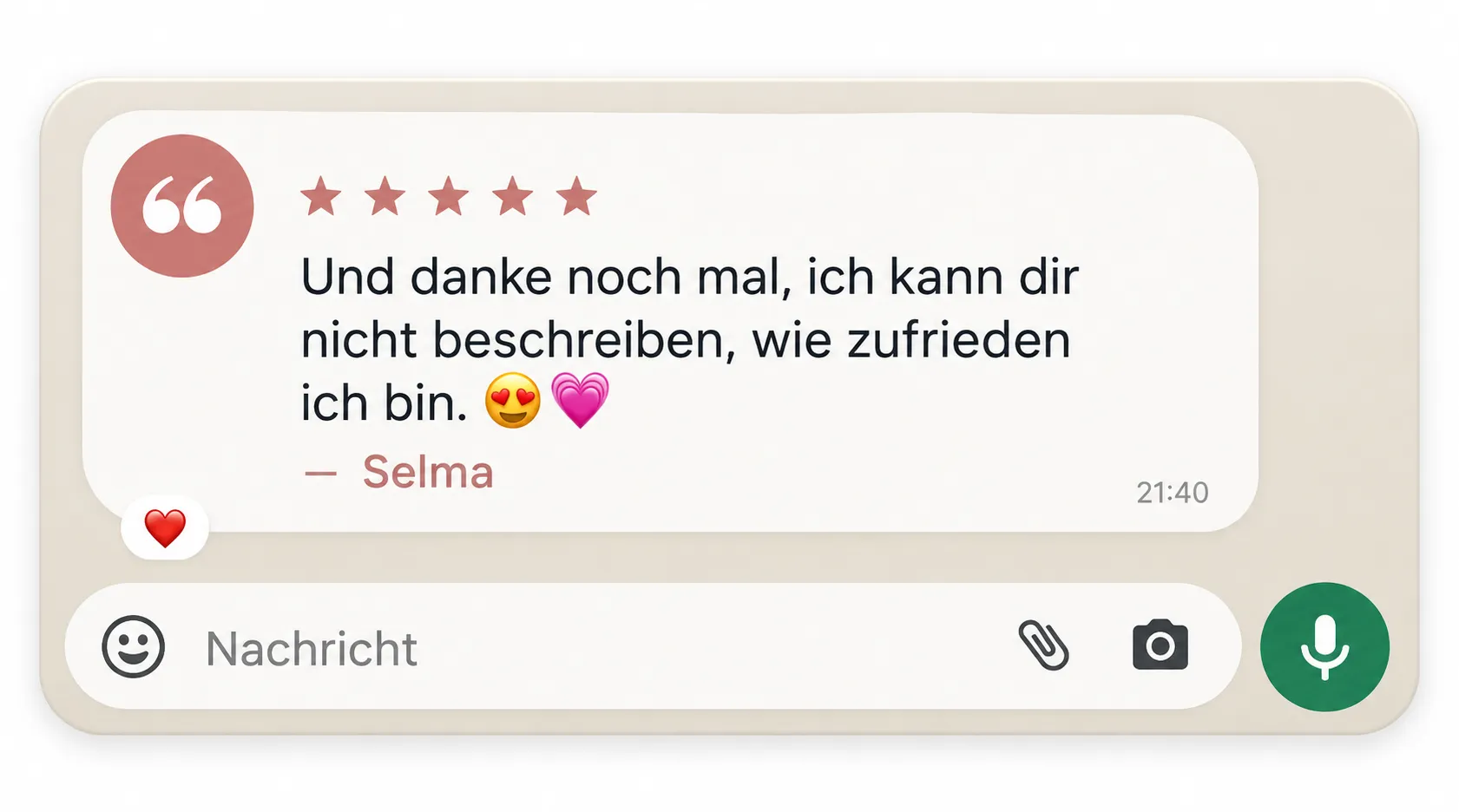 Nachricht einer Kundin, Screenshot 3
