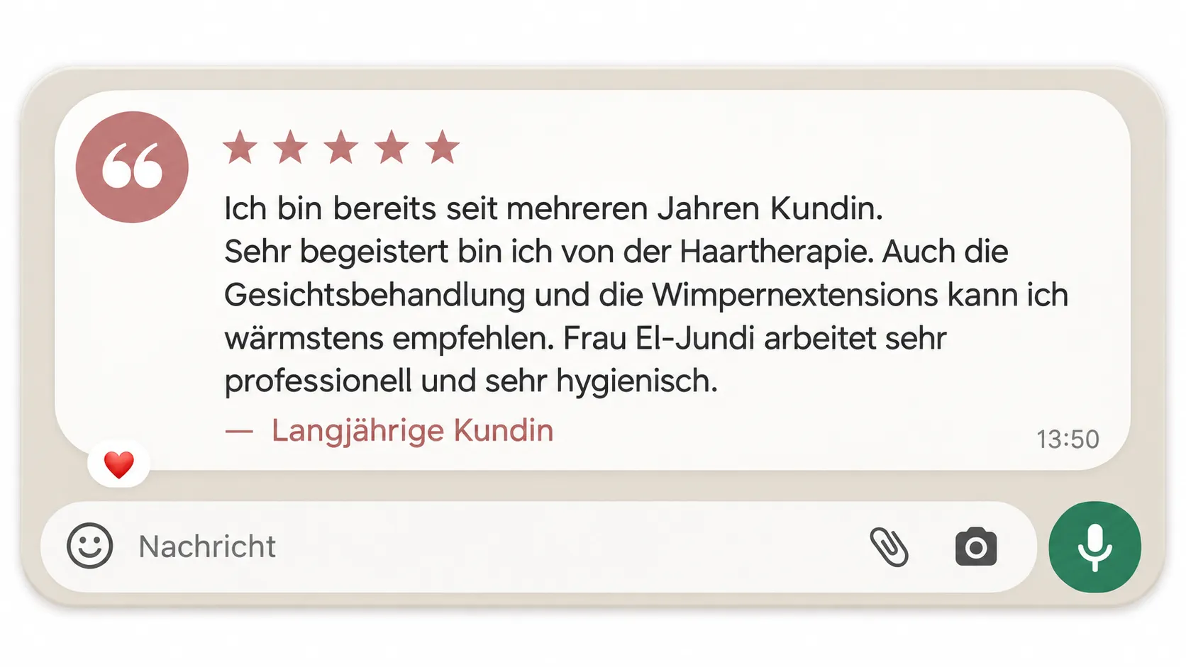 Nachricht einer Kundin, Screenshot 4
