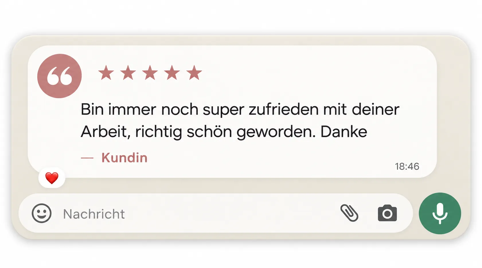 Nachricht einer Kundin, Screenshot 5